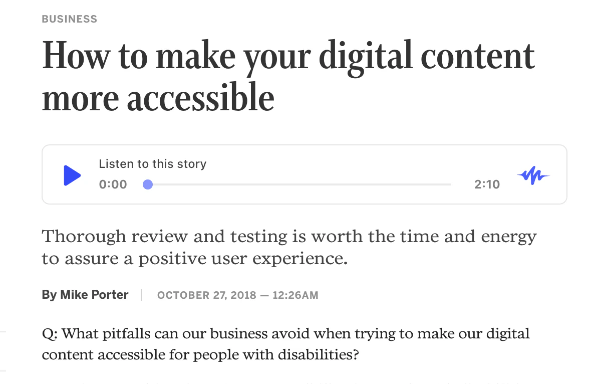 screenshot of Speechify Text to Speech